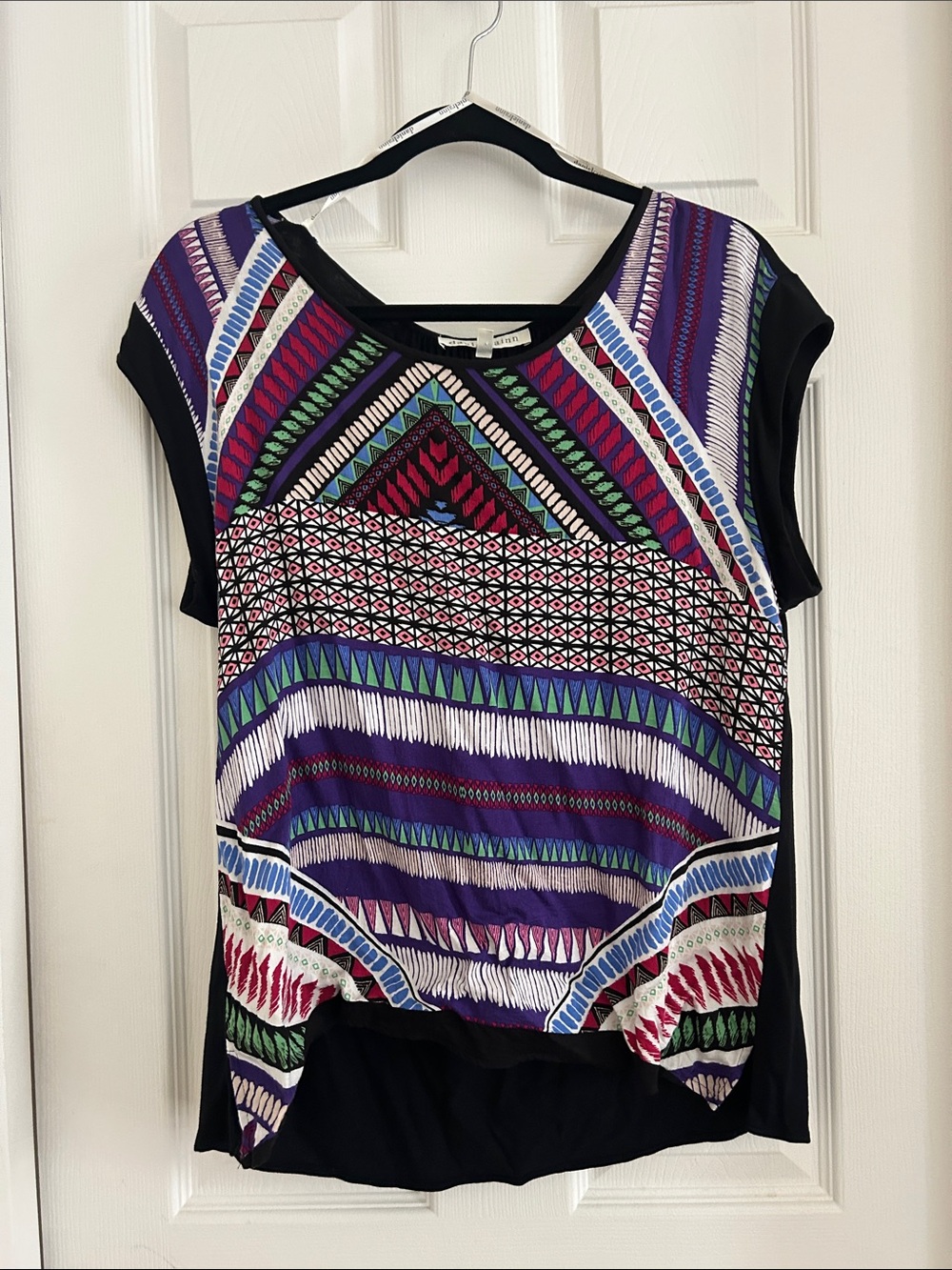 Daniel Rainn Multicolor Geometric Short Sleeve Top